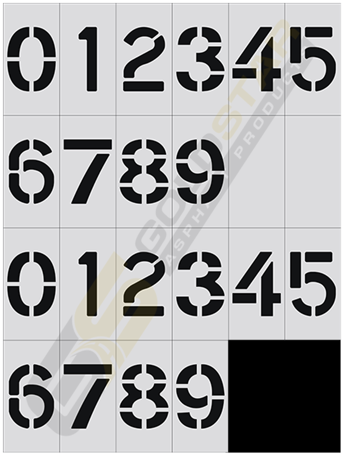 18"x9" Number Stencil Kit (22 Piece)