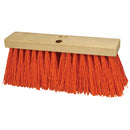 16" Heavy-Duty Orange Sweeping Broom with Handle