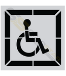 28” Handicap DOT Stencil Background - Outline Parking Lot