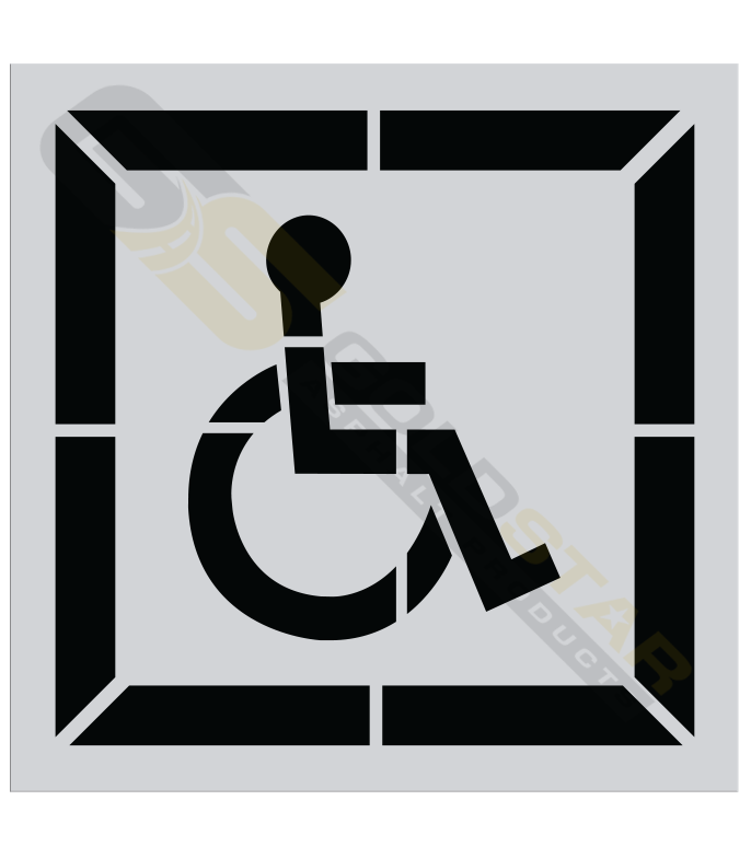 28” Handicap DOT Stencil Background - Outline Parking Lot