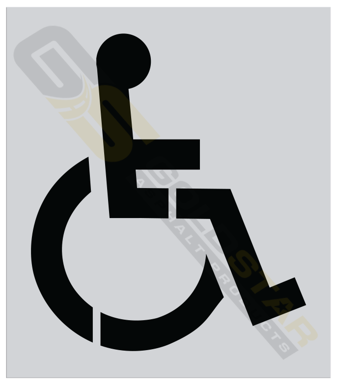 41" Handicap Stencil Parking Lot