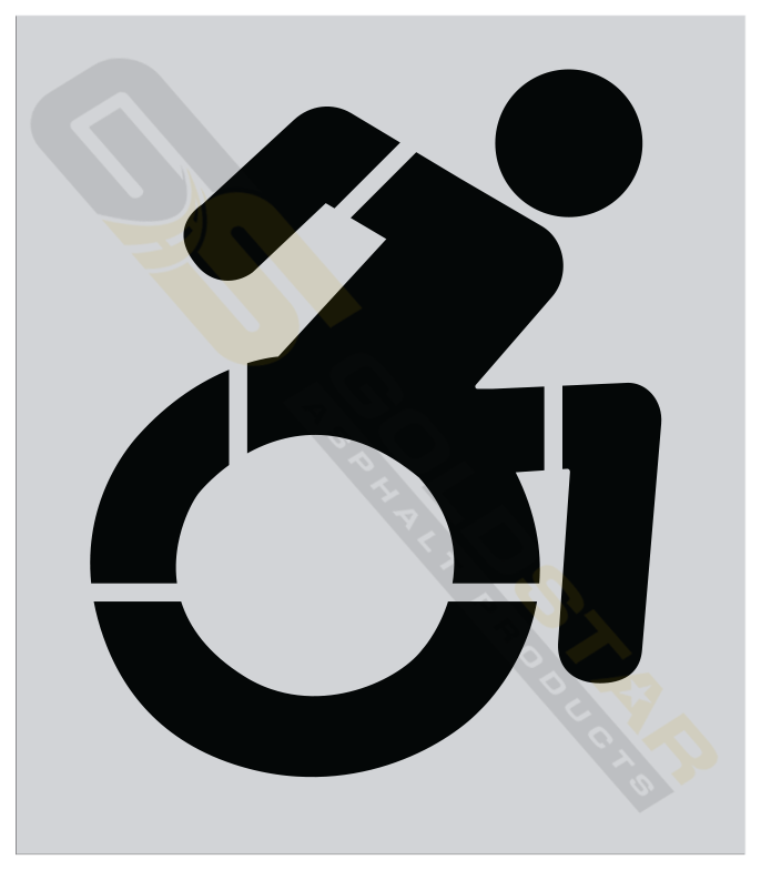 39” Active Handicap Parking Lot Stencil