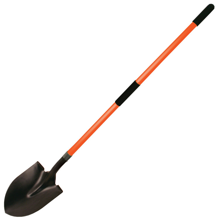 Round Point Shovel with Long Fiberglass Handle